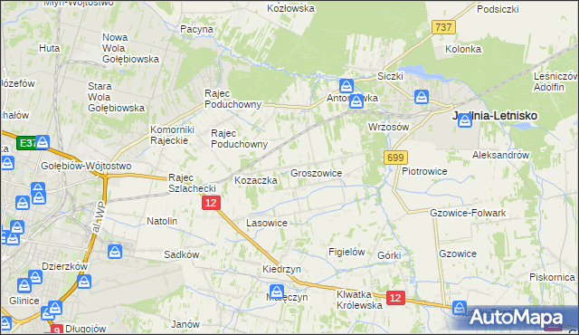 mapa Groszowice, Groszowice na mapie Targeo