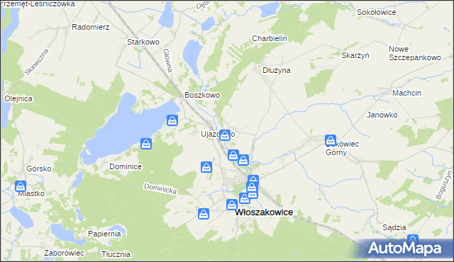 mapa Grotniki gmina Włoszakowice, Grotniki gmina Włoszakowice na mapie Targeo