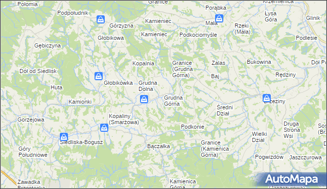 mapa Grudna Górna, Grudna Górna na mapie Targeo