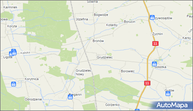 mapa Grudzielec, Grudzielec na mapie Targeo