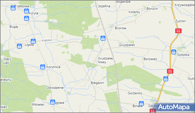 mapa Grudzielec Nowy, Grudzielec Nowy na mapie Targeo