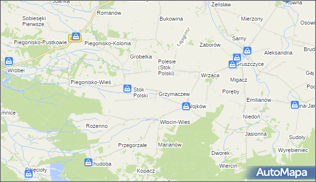 mapa Grzymaczew, Grzymaczew na mapie Targeo