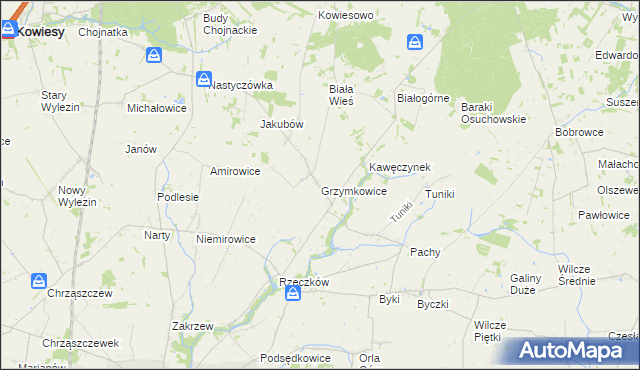 mapa Grzymkowice, Grzymkowice na mapie Targeo