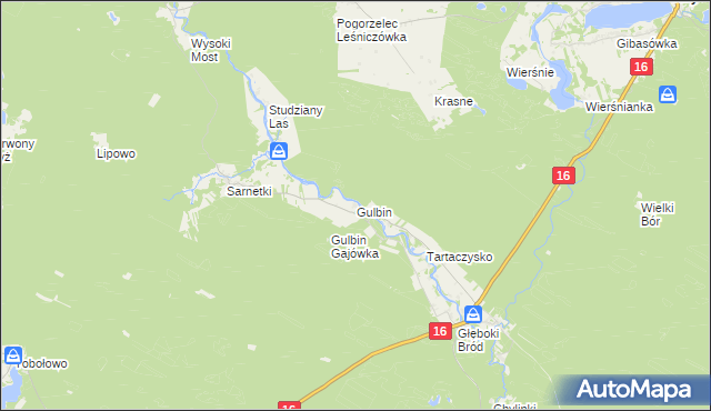 mapa Gulbin, Gulbin na mapie Targeo