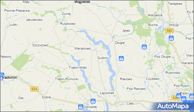 mapa Gulbiny, Gulbiny na mapie Targeo