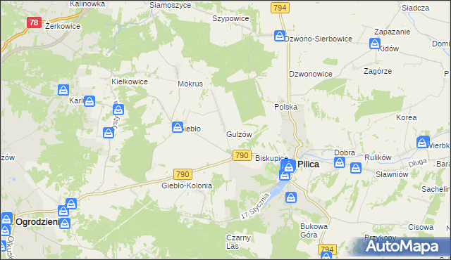 mapa Gulzów, Gulzów na mapie Targeo