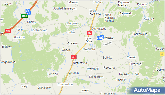 mapa Gwizdałki, Gwizdałki na mapie Targeo