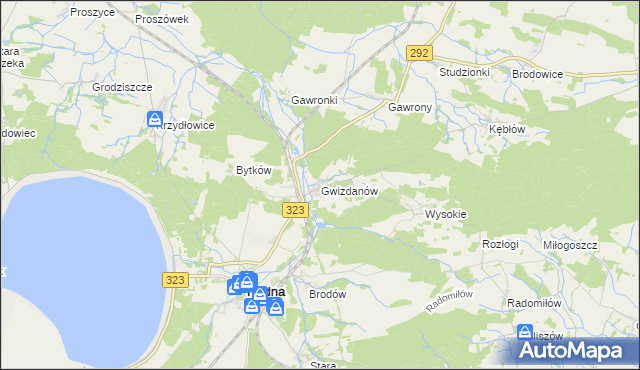 mapa Gwizdanów, Gwizdanów na mapie Targeo