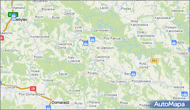 mapa Gwoźnica Górna, Gwoźnica Górna na mapie Targeo