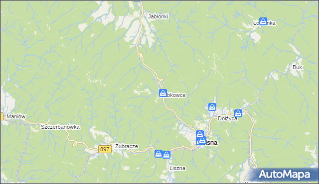 mapa Habkowce, Habkowce na mapie Targeo