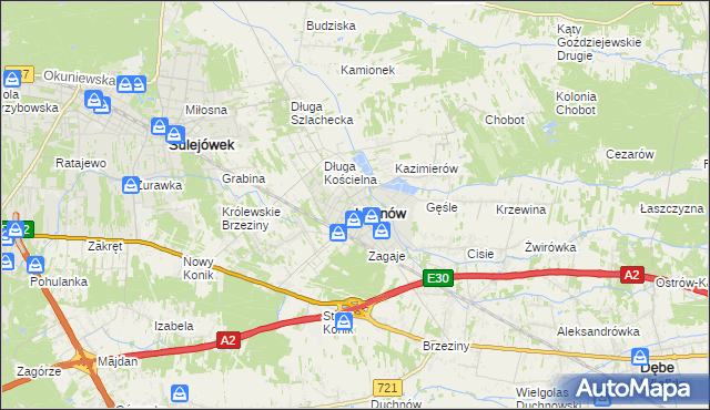 mapa Halinów powiat miński, Halinów powiat miński na mapie Targeo