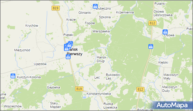 mapa Hańsk Drugi, Hańsk Drugi na mapie Targeo