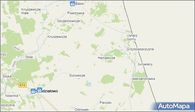 mapa Harkawicze, Harkawicze na mapie Targeo