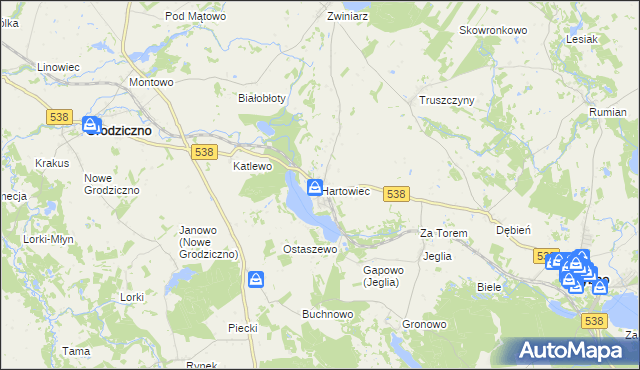 mapa Hartowiec, Hartowiec na mapie Targeo