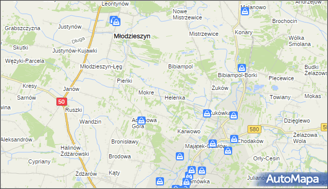 mapa Helenka, Helenka na mapie Targeo