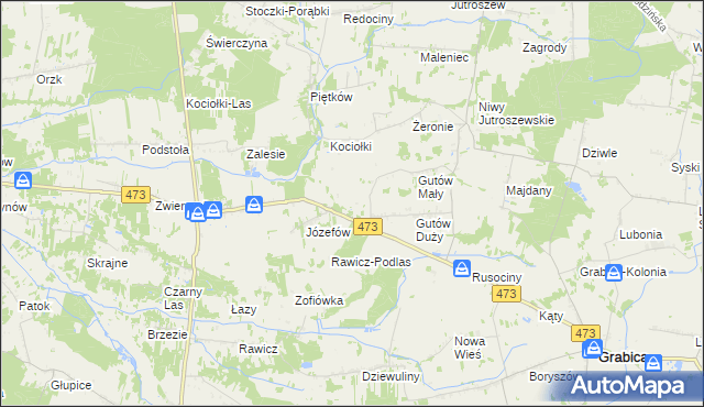mapa Helenów gmina Drużbice, Helenów gmina Drużbice na mapie Targeo