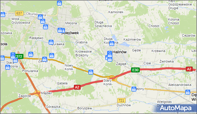 mapa Hipolitów gmina Halinów, Hipolitów gmina Halinów na mapie Targeo