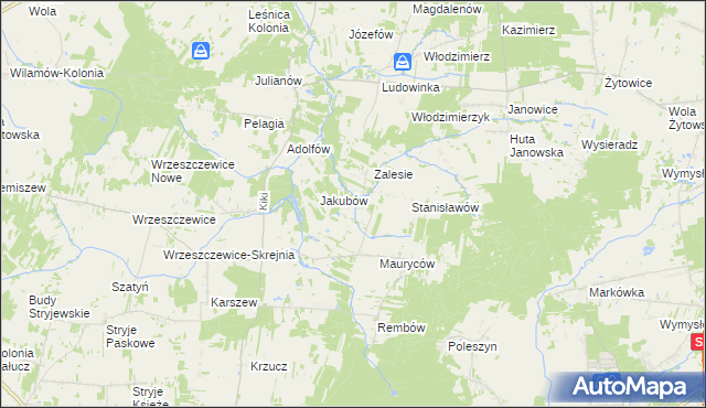 mapa Hipolitów gmina Wodzierady, Hipolitów gmina Wodzierady na mapie Targeo