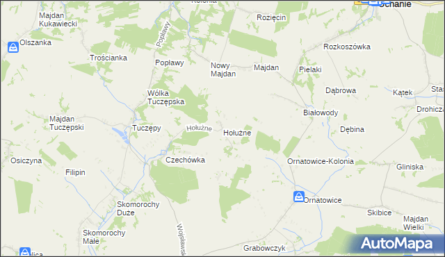 mapa Hołużne, Hołużne na mapie Targeo
