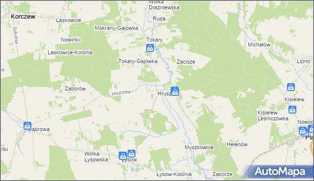 mapa Hruszew, Hruszew na mapie Targeo