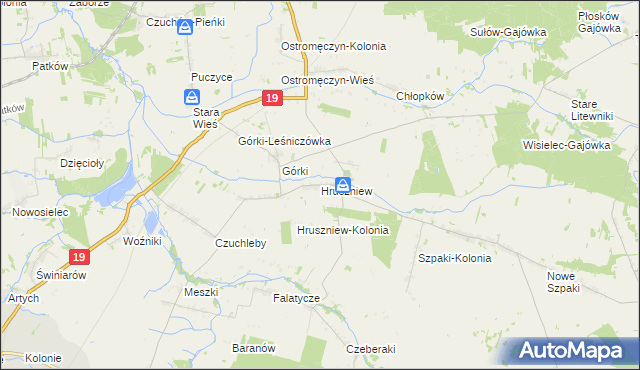 mapa Hruszniew, Hruszniew na mapie Targeo