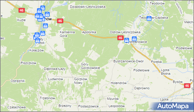 mapa Hucisko gmina Janów, Hucisko gmina Janów na mapie Targeo