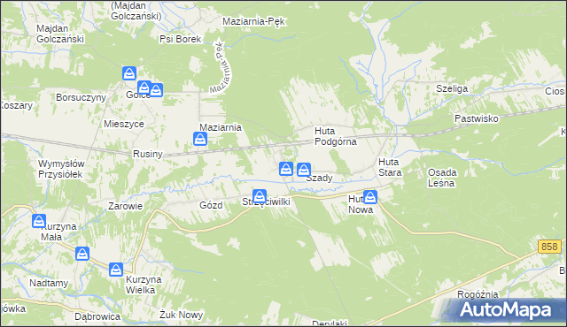 mapa Huta Krzeszowska, Huta Krzeszowska na mapie Targeo