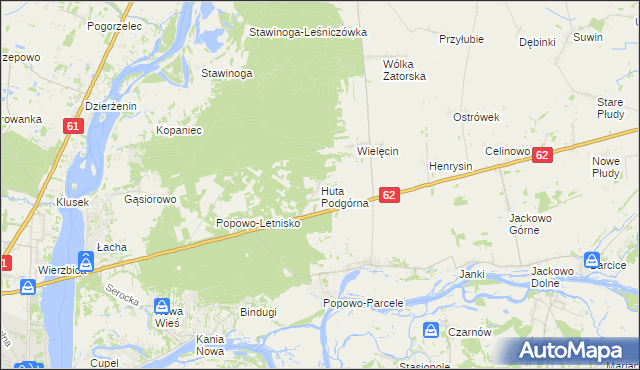 mapa Huta Podgórna gmina Somianka, Huta Podgórna gmina Somianka na mapie Targeo