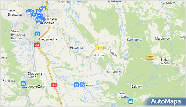 mapa Idzików, Idzików na mapie Targeo