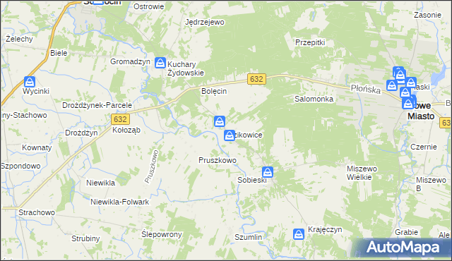 mapa Idzikowice gmina Sochocin, Idzikowice gmina Sochocin na mapie Targeo