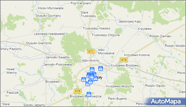 mapa Idźki Średnie, Idźki Średnie na mapie Targeo