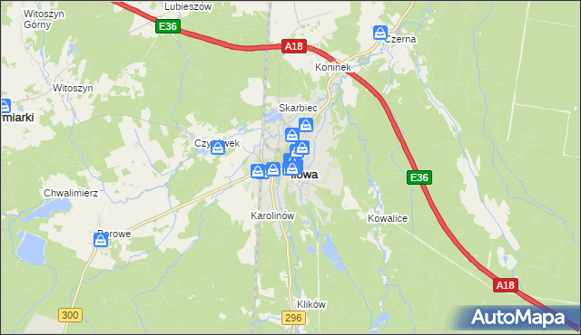 mapa Iłowa powiat żagański, Iłowa powiat żagański na mapie Targeo