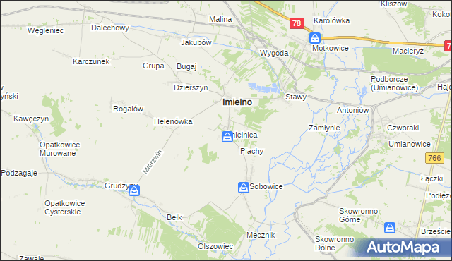 mapa Imielnica, Imielnica na mapie Targeo