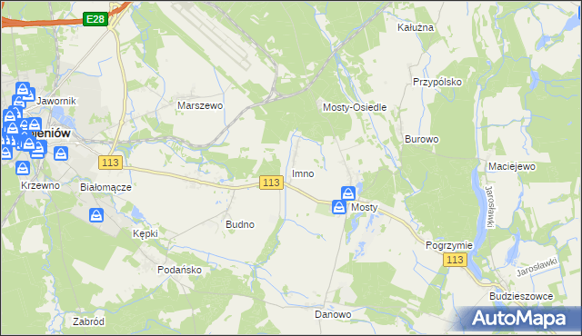 mapa Imno gmina Goleniów, Imno gmina Goleniów na mapie Targeo