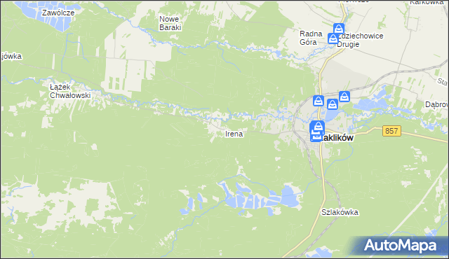 mapa Irena gmina Zaklików, Irena gmina Zaklików na mapie Targeo