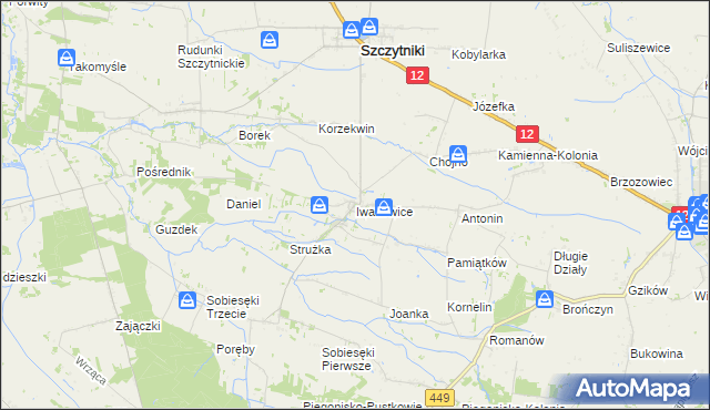 mapa Iwanowice, Iwanowice na mapie Targeo