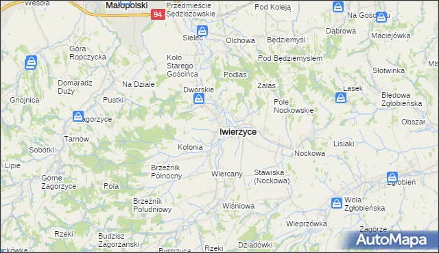 mapa Iwierzyce, Iwierzyce na mapie Targeo