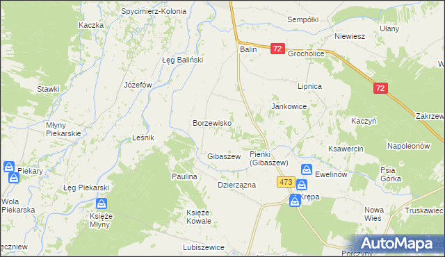 mapa Izabela gmina Poddębice, Izabela gmina Poddębice na mapie Targeo