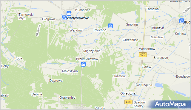 mapa Izabelin gmina Brudzew, Izabelin gmina Brudzew na mapie Targeo