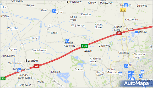 mapa Izdebno Nowe, Izdebno Nowe na mapie Targeo