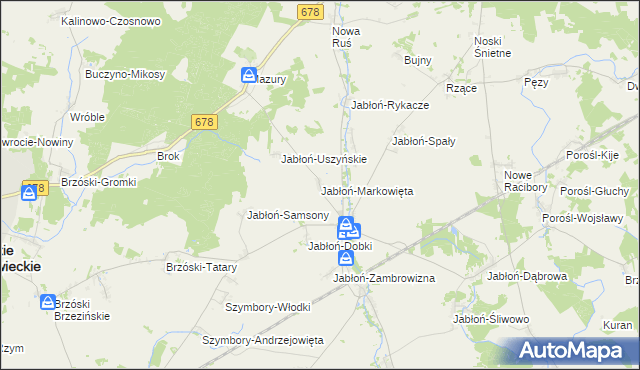 mapa Jabłoń-Markowięta, Jabłoń-Markowięta na mapie Targeo