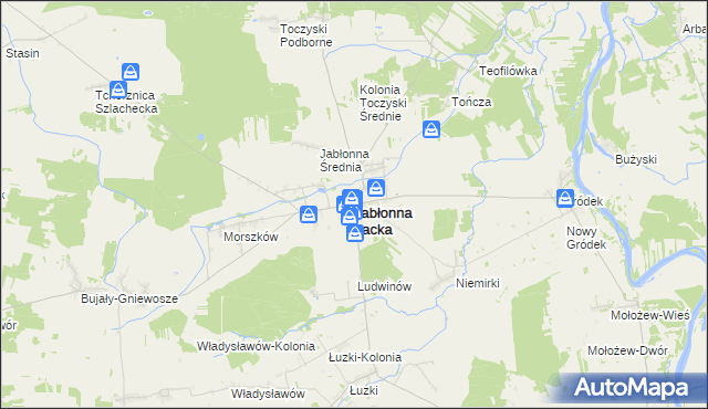 mapa Jabłonna Lacka, Jabłonna Lacka na mapie Targeo