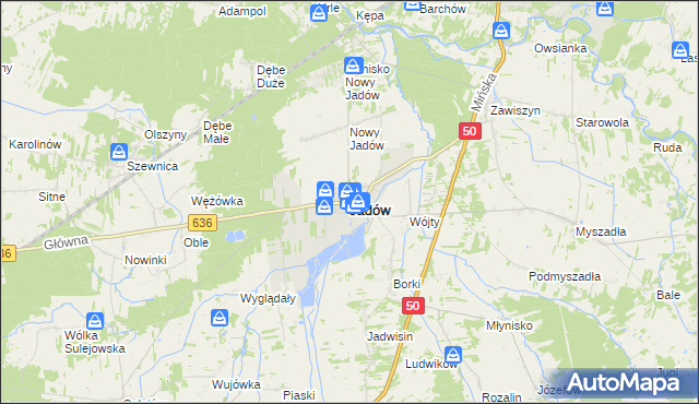 mapa Jadów, Jadów na mapie Targeo