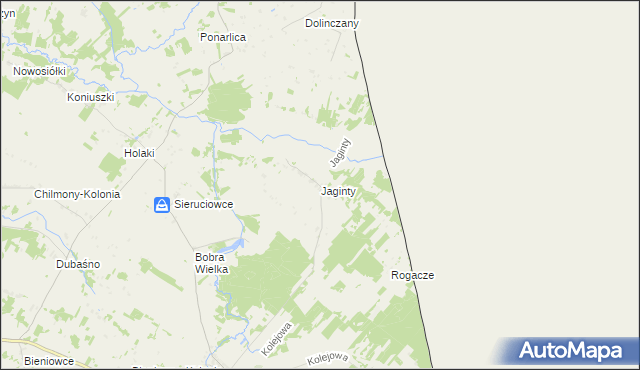 mapa Jaginty, Jaginty na mapie Targeo