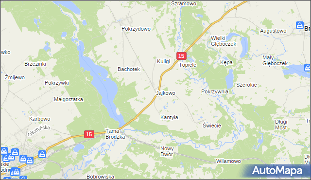 mapa Jajkowo, Jajkowo na mapie Targeo