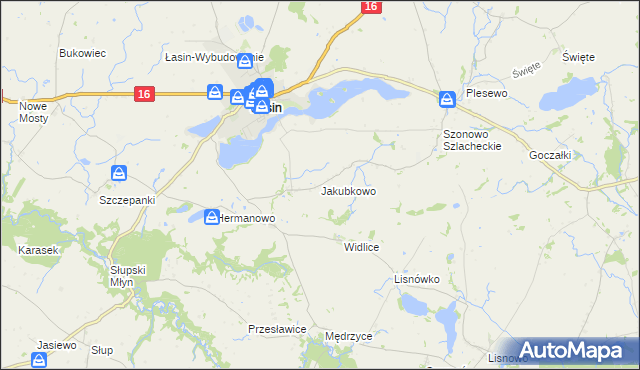 mapa Jakubkowo gmina Łasin, Jakubkowo gmina Łasin na mapie Targeo