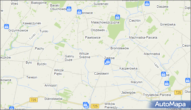 mapa Jakubów gmina Błędów, Jakubów gmina Błędów na mapie Targeo