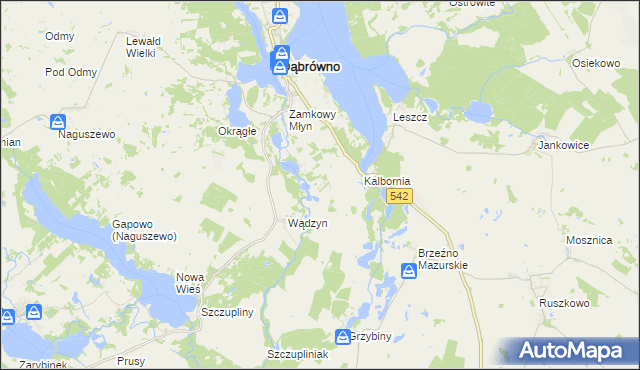 mapa Jakubowo gmina Dąbrówno, Jakubowo gmina Dąbrówno na mapie Targeo
