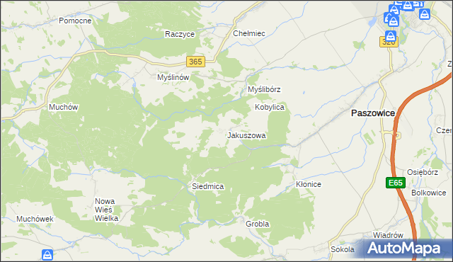 mapa Jakuszowa, Jakuszowa na mapie Targeo