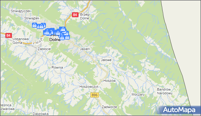 mapa Jałowe, Jałowe na mapie Targeo